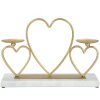 Mauro Ferretti Candeliere a Cuore per 2 Candele 30x9x20 cm oro