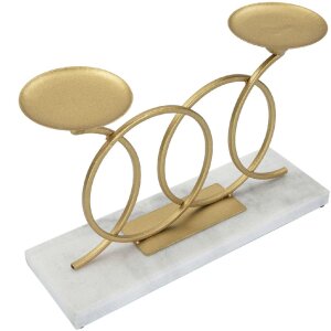 Mauro Ferretti Candeliere Infinito per 2 candele 30x9x20 cm oro
