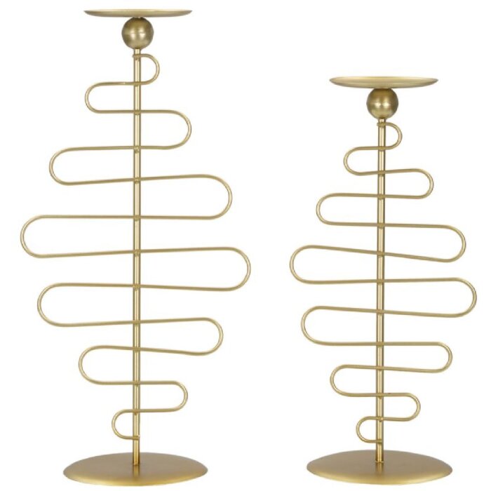 Mauro Ferretti Candeliere Alid – Set da 2 25x16x51 cm & 20x16x43 cm oro