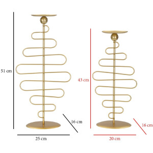 Mauro Ferretti Candeliere Alid – Set da 2 25x16x51 cm & 20x16x43 cm oro