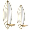 Portacandele da parete Foglia Mauro Ferretti – Set da 2 18x13x41 cm & 15x13x35 cm oro