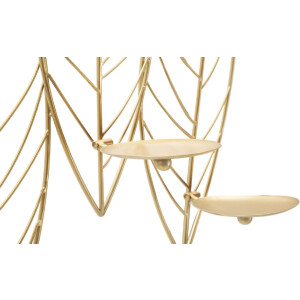 Mauro Ferretti Candeliere a foglia per 5 candele 66x14x56 cm oro