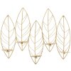 Mauro Ferretti Candeliere a foglia per 5 candele 66x14x56 cm oro