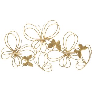 Mauro Ferretti Candeliere a parete a farfalla 3 luci 61x12x34 cm oro