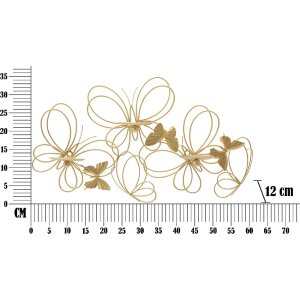 Mauro Ferretti Candeliere a parete a farfalla 3 luci 61x12x34 cm oro