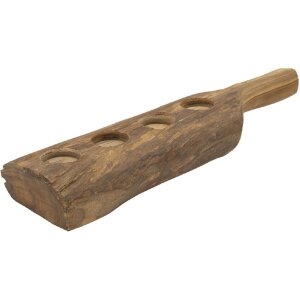 Mauro Ferretti Candeliere in teak 4 luci 51x14x6 cm marrone