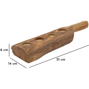 Mauro Ferretti Candeliere in teak 4 luci 51x14x6 cm marrone