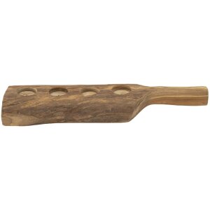 Mauro Ferretti Candeliere in teak 4 luci 51x14x6 cm marrone