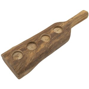 Mauro Ferretti Candeliere in teak 4 luci 51x14x6 cm marrone