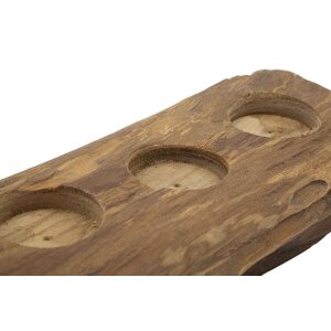 Mauro Ferretti Candeliere in teak 4 luci 51x14x6 cm marrone