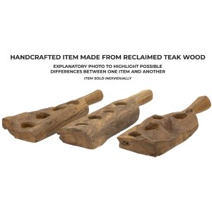 Mauro Ferretti Candeliere in teak 4 luci 51x14x6 cm marrone