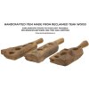 Mauro Ferretti Candeliere in teak 4 luci 51x14x6 cm marrone