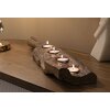 Mauro Ferretti Candeliere in teak 4 luci 51x14x6 cm marrone