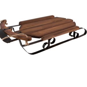 Slitta decorativa in legno e ferro marrone 71x39x14 cm stile vintage di Clayre & Eef