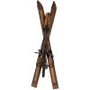 Sci decorativi Clayre & Eef con bastoncini da sci in legno marrone vintage in ferro 24x10x90 cm