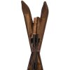 Sci decorativi Clayre & Eef con bastoncini da sci in legno marrone vintage in ferro 24x10x90 cm