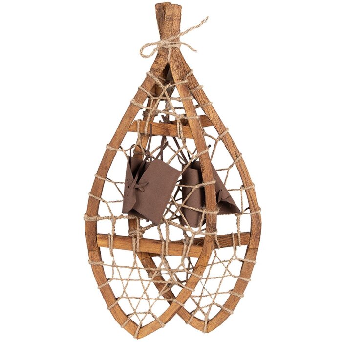 Clayre & Eef Decorazione Ciaspole Legno Marrone Set di 2 55x22x5 cm