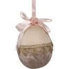 Clayre & Eef Ciondolo decorativo Uovo Tessile Beige Rosa Ø14x18 cm Decorazione Primavera