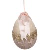 Clayre & Eef Ciondolo decorativo Uovo Tessile Beige Rosa Ø14x18 cm Decorazione Primavera