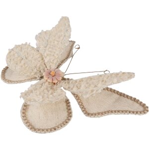 Clayre & Eef Decorazione Farfalla Beige 30x3x24 cm