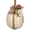 Clayre & Eef Appendino decorativo Uovo Tessile Beige Ø11x17cm Decorazione Primavera Romantica