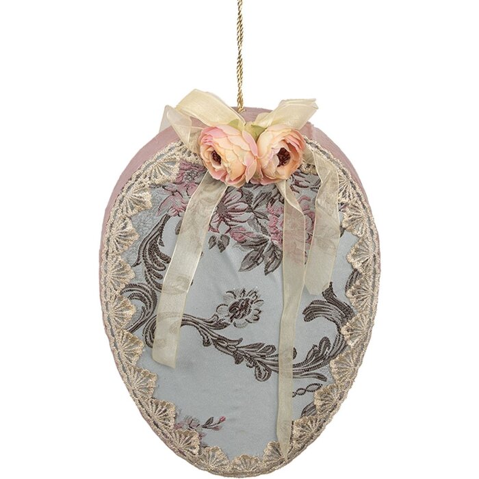 Clayre & Eef Decorazione da appendere Blu uovo 21x4x30 cm Look Vintage