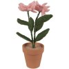Clayre & Eef Fiore decorativo in vaso Rosa 26 cm Stile country Tessile Plastica