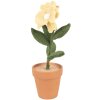 Clayre & Eef fiore decorativo giallo 8x8x26 cm stile country tessuto su plastica