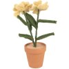 Clayre & Eef fiore decorativo giallo 8x8x26 cm stile country tessuto su plastica