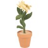 Clayre & Eef fiore decorativo giallo 8x8x26 cm stile country tessuto su plastica
