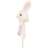 Clayre & Eef Pianta Plug Rabbit Bianco Rosa 7x7x33 cm