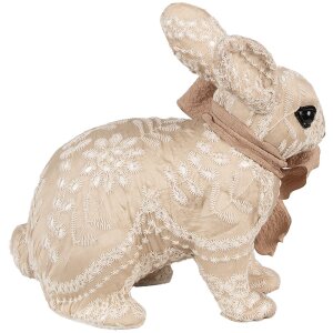 Coniglio decorativo Clayre & Eef Beige 26x15x23 cm Decorazione pasquale in stile country