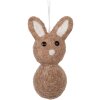 Clayre & Eef ciondolo decorativo coniglio marrone beige 6x7x12 cm stile country