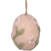 Clayre & Eef Decorazione da appendere rosa uovo verde Ø 6x8 cm tessile stile country