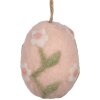 Clayre & Eef Decorazione da appendere rosa uovo verde Ø 6x8 cm tessile stile country