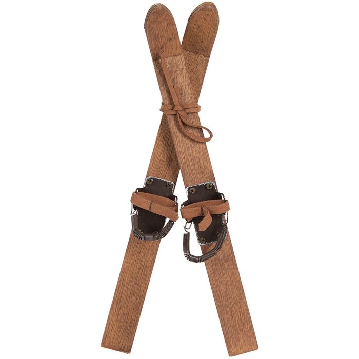 Clayre & Eef Sci decorativo in legno marrone 11x4x28 cm Decorazione invernale vintage