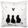 Copri cuscino Clayre & Eef motivo gatto 45x45 cm bianco nero stile country