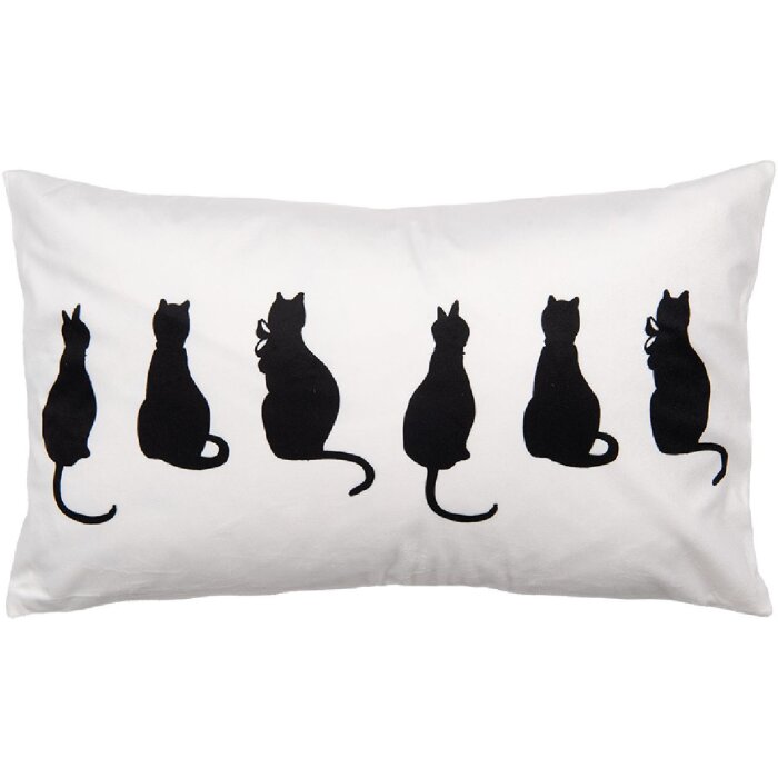 Copri cuscino Clayre & Eef PWS36-1 30x50 cm motivo gatto bianco nero