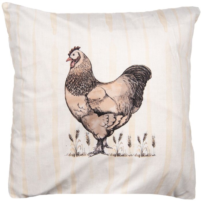 Copri cuscino RFL24 45x45 cm beige marrone pollo di Clayre & Eef