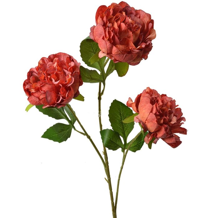 Clayre & Eef Ramo decorativo con fiori arancione verde 12x8x80 cm