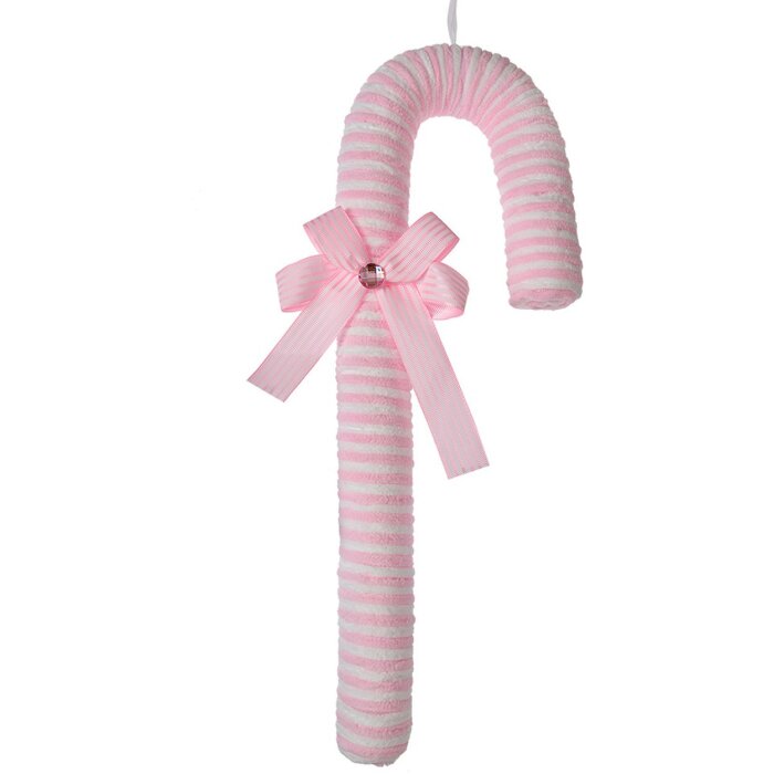 Clayre & Eef Candy Cane Rosa Bianco 17x5x45 cm Decorazione natalizia in stile country