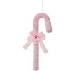 Targhetta natalizia Clayre & Eef candy cane rosa bianco 12x4x36 cm