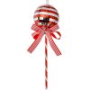 Clayre & Eef 66115R Ciondolo Lecca Lecca Rosso Argento Ø9x25 cm Plastica