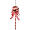 Clayre & Eef 66115R Ciondolo Lecca Lecca Rosso Argento Ø9x25 cm Plastica