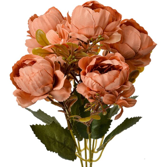 Clayre & Eef 6PL0381O Fiore artificiale arancione 34 cm Peonia in plastica