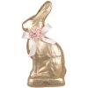 Clayre & Eef coniglio decorativo oro 11x5x22 cm fiocco in plastica tessile