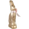 Clayre & Eef coniglio decorativo oro 11x5x22 cm fiocco in plastica tessile