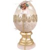 Uovo decorativo Clayre & Eef Ø 20x38 cm Beige Rosa Oro Decorazione Pasquale Plastica Tessile