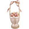 Clayre & Eef Cestino decorativo rosa Ø20x47 cm stile country con fiocchi pulcini