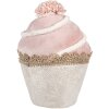 Clayre & Eef Decorazione Cupcake Rosa Beige Ø11x16cm
